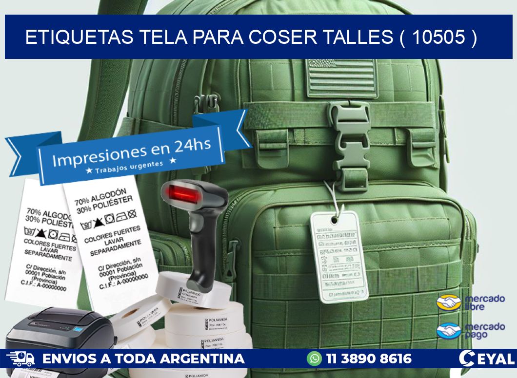 ETIQUETAS TELA PARA COSER TALLES ( 10505 )