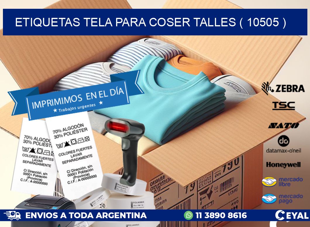 ETIQUETAS TELA PARA COSER TALLES ( 10505 )