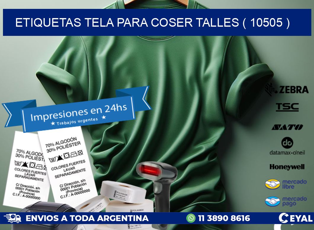 ETIQUETAS TELA PARA COSER TALLES ( 10505 )