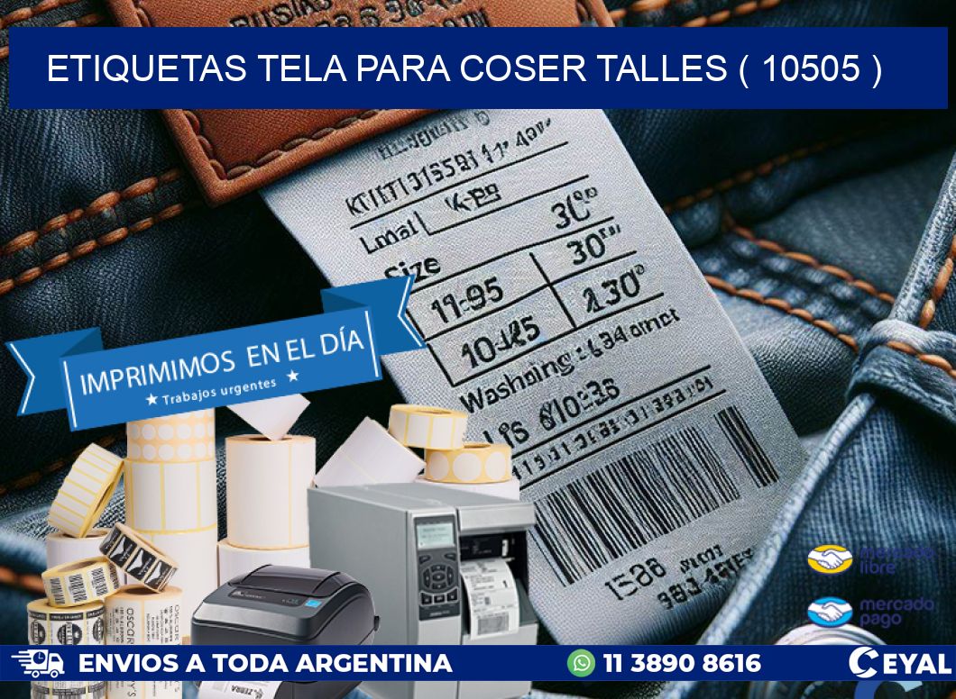 ETIQUETAS TELA PARA COSER TALLES ( 10505 )