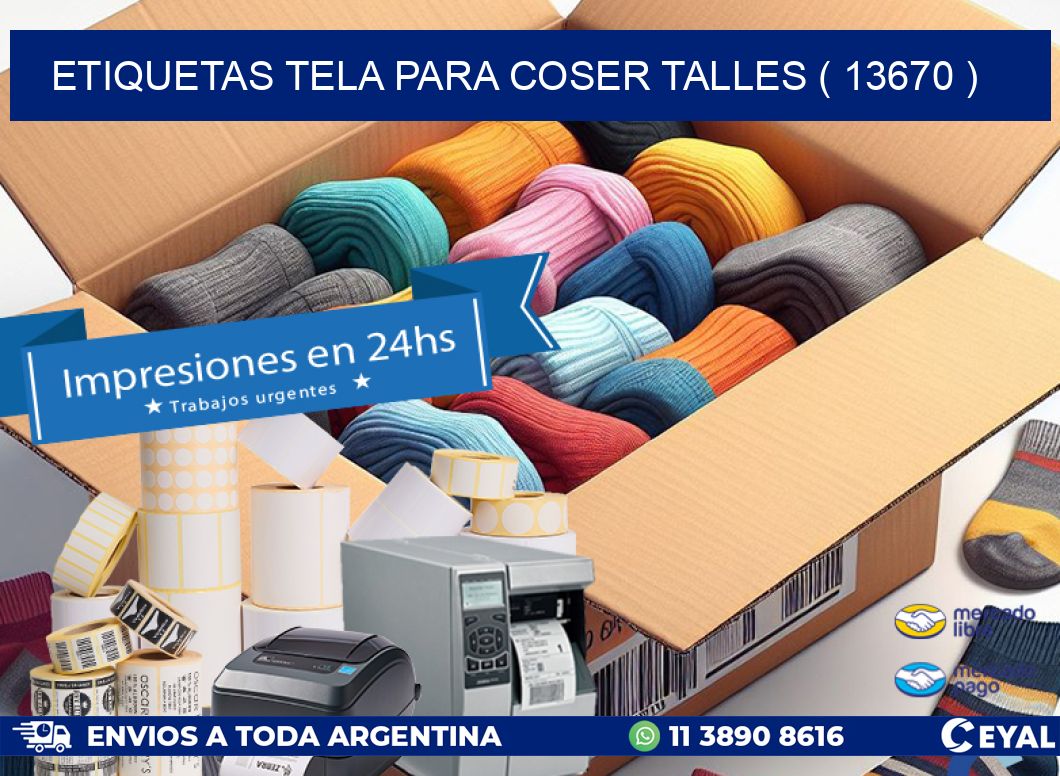 ETIQUETAS TELA PARA COSER TALLES ( 13670 )