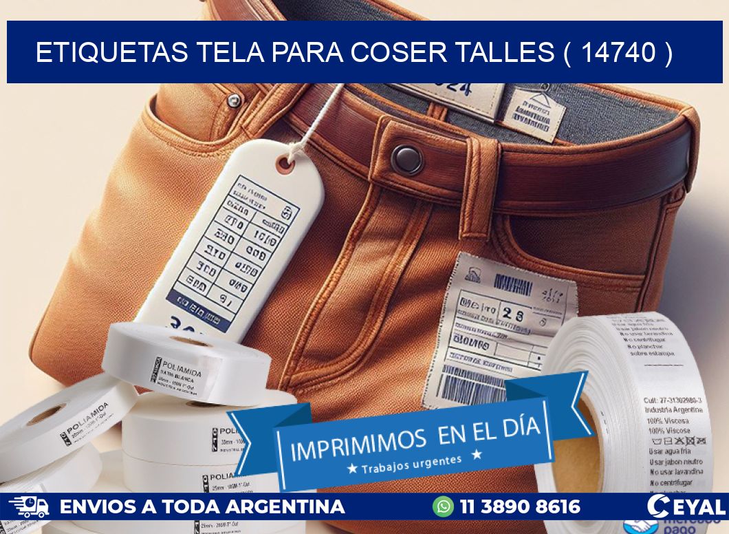 ETIQUETAS TELA PARA COSER TALLES ( 14740 )