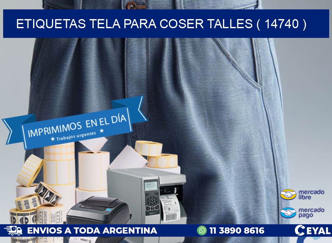 ETIQUETAS TELA PARA COSER TALLES ( 14740 )