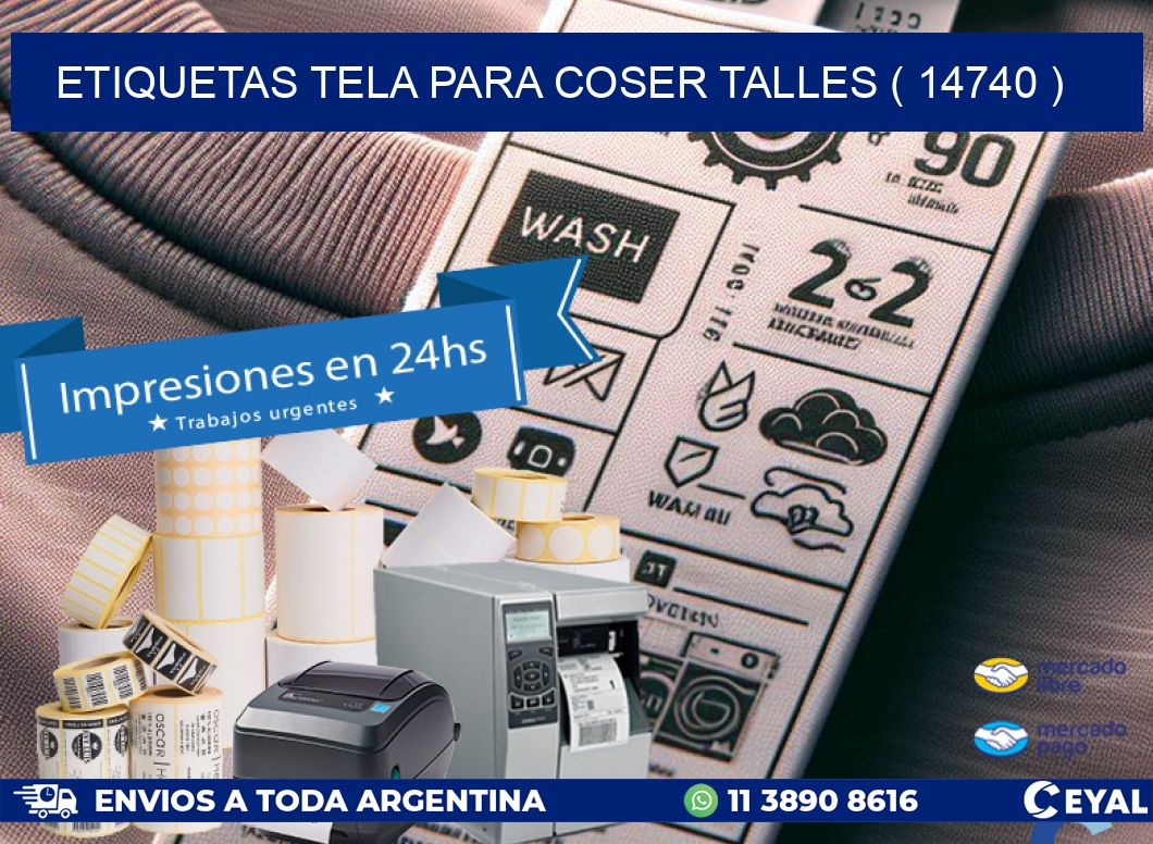 ETIQUETAS TELA PARA COSER TALLES ( 14740 )