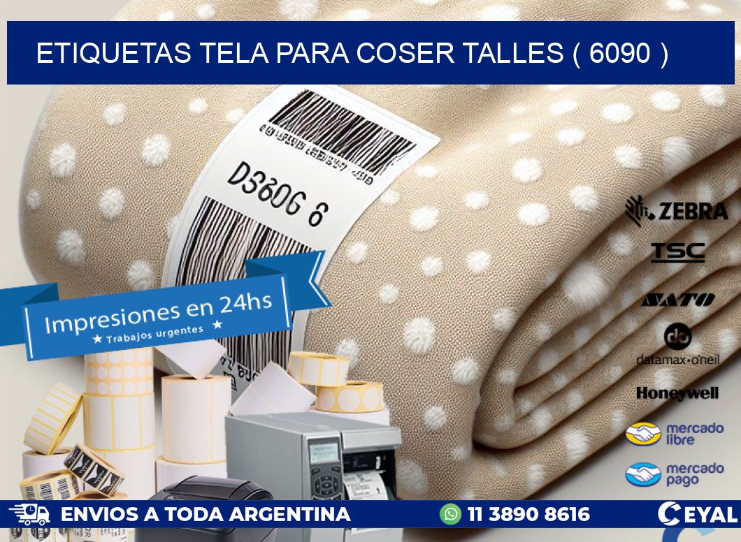 ETIQUETAS TELA PARA COSER TALLES ( 6090 )