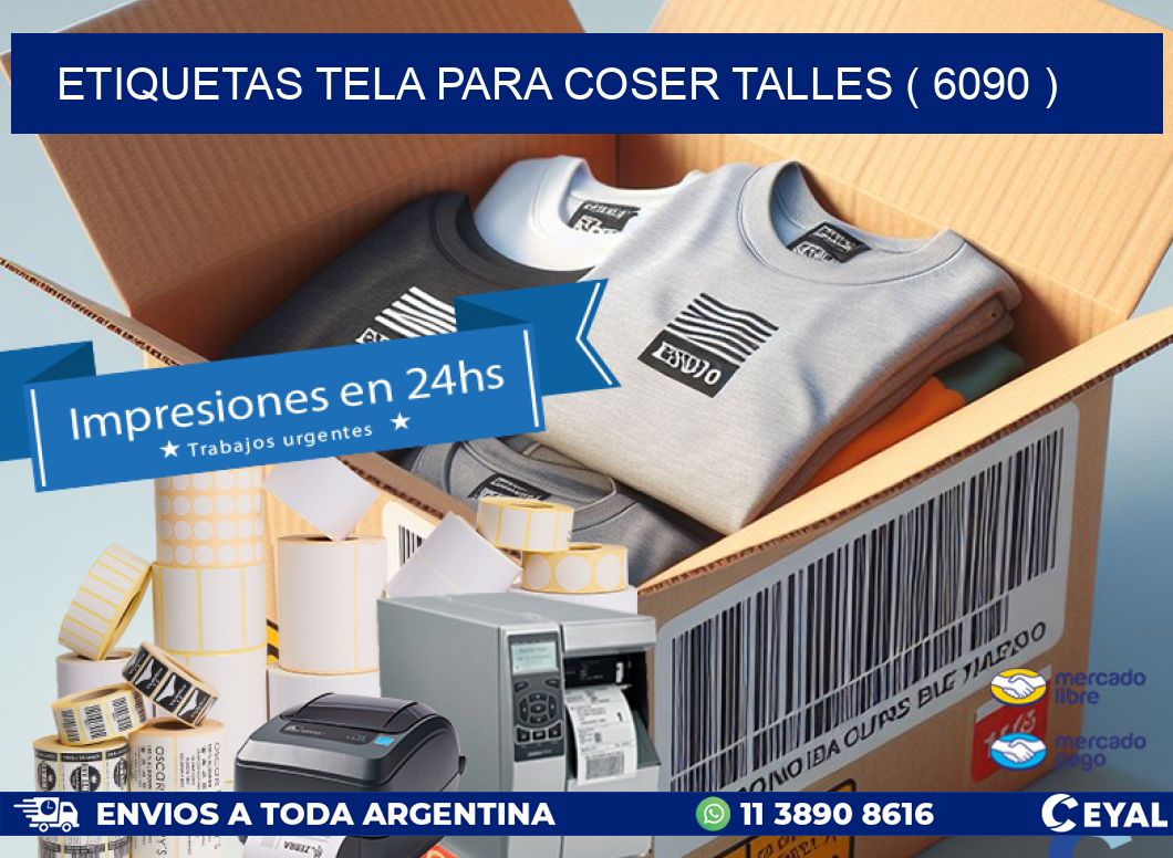 ETIQUETAS TELA PARA COSER TALLES ( 6090 )