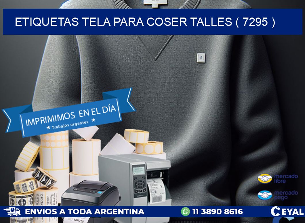 ETIQUETAS TELA PARA COSER TALLES ( 7295 )