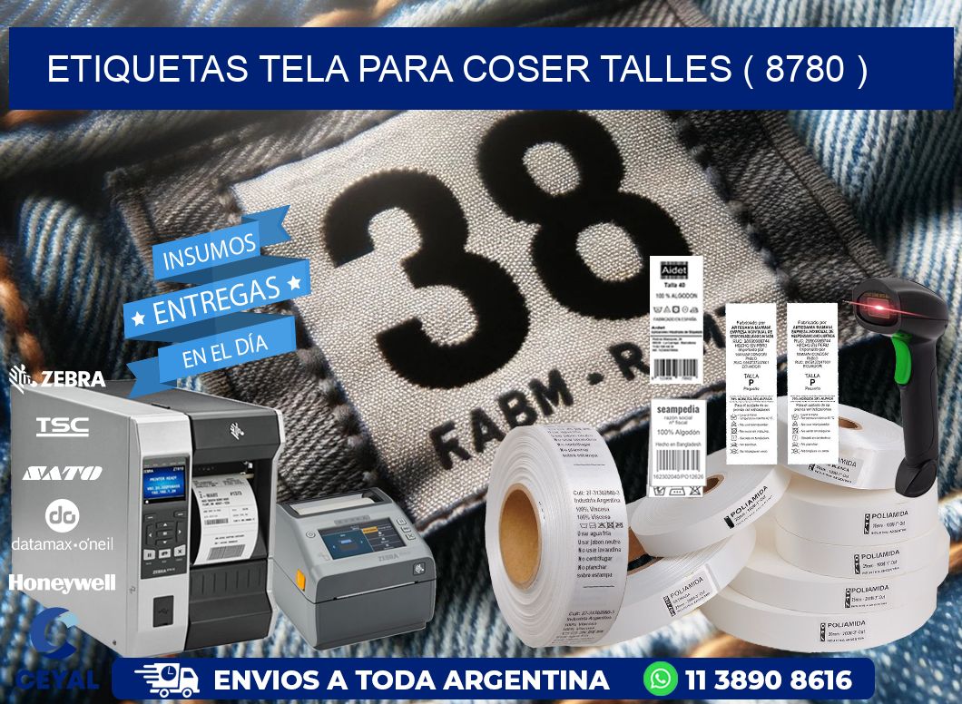 ETIQUETAS TELA PARA COSER TALLES ( 8780 )