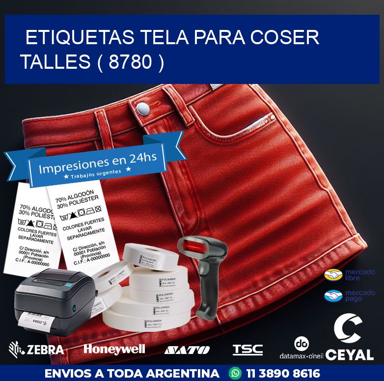 ETIQUETAS TELA PARA COSER TALLES ( 8780 )