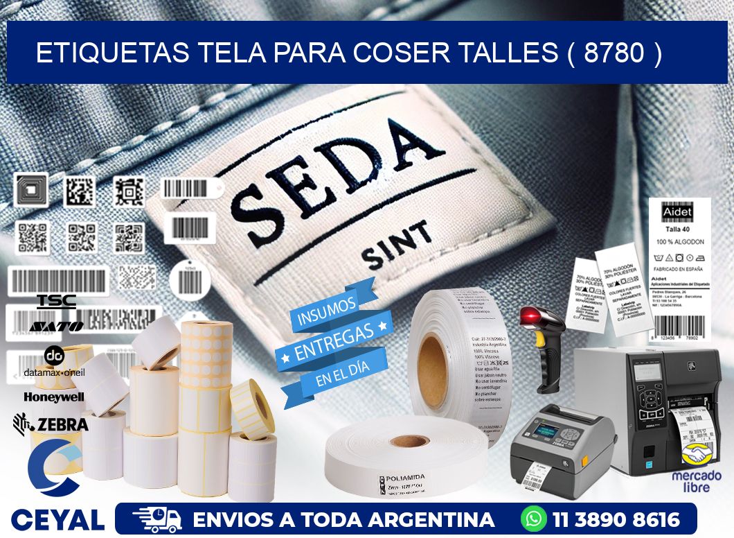 ETIQUETAS TELA PARA COSER TALLES ( 8780 )