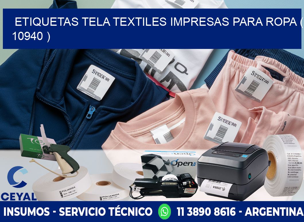 ETIQUETAS TELA TEXTILES IMPRESAS PARA ROPA ( 10940 )