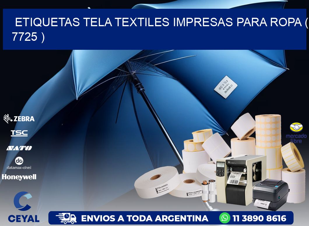 ETIQUETAS TELA TEXTILES IMPRESAS PARA ROPA ( 7725 )