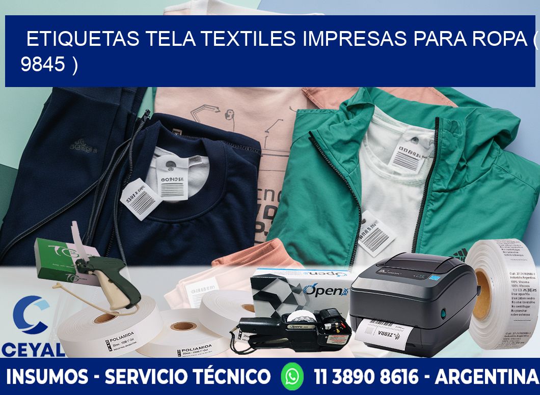 ETIQUETAS TELA TEXTILES IMPRESAS PARA ROPA ( 9845 )