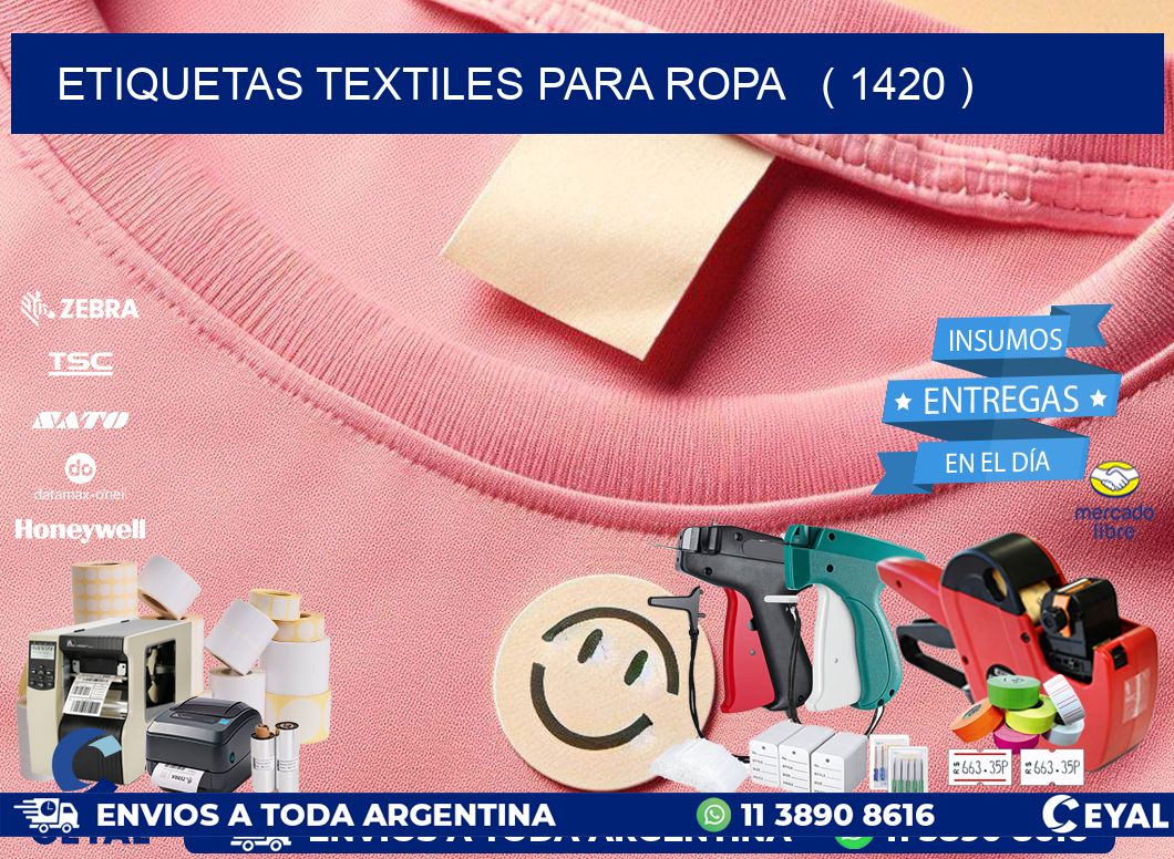ETIQUETAS TEXTILES PARA ROPA   ( 1420 )