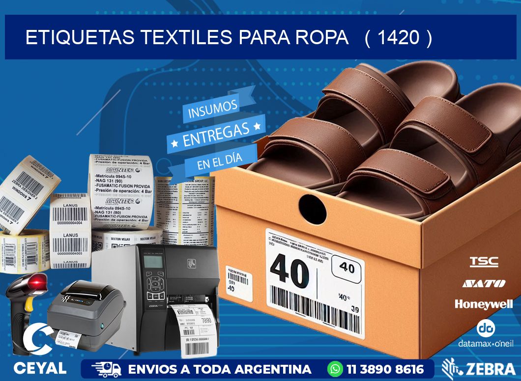 ETIQUETAS TEXTILES PARA ROPA   ( 1420 )