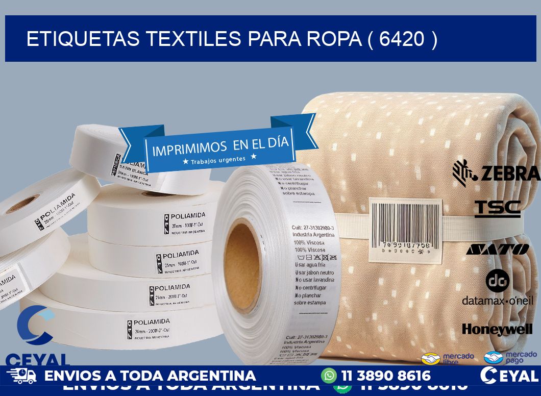 ETIQUETAS TEXTILES PARA ROPA ( 6420 )