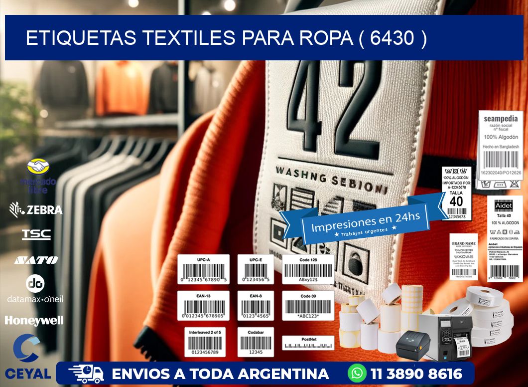 ETIQUETAS TEXTILES PARA ROPA ( 6430 )