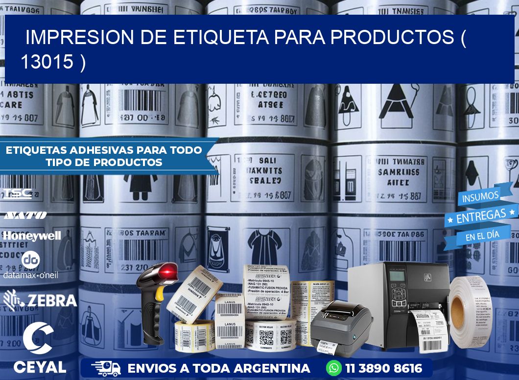 IMPRESION DE ETIQUETA PARA PRODUCTOS ( 13015 )