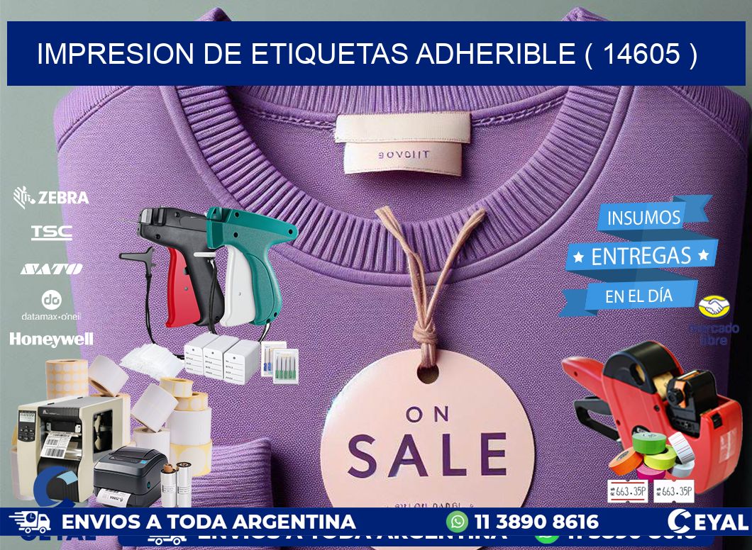 IMPRESION DE ETIQUETAS ADHERIBLE ( 14605 )