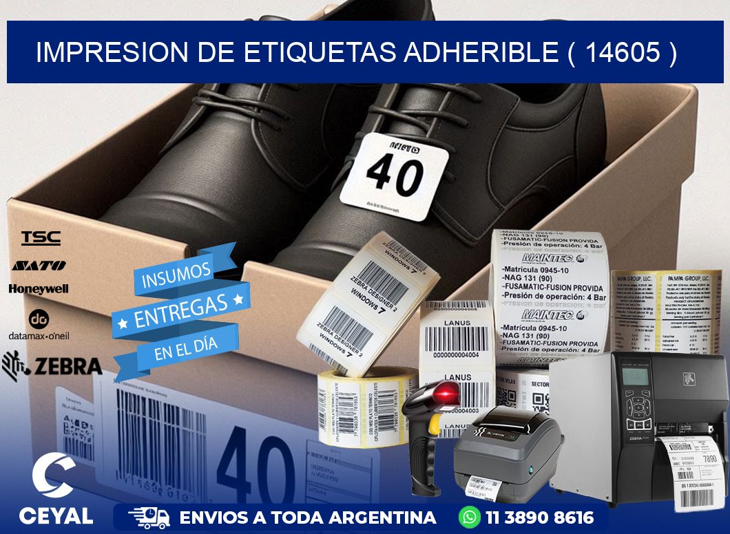 IMPRESION DE ETIQUETAS ADHERIBLE ( 14605 )