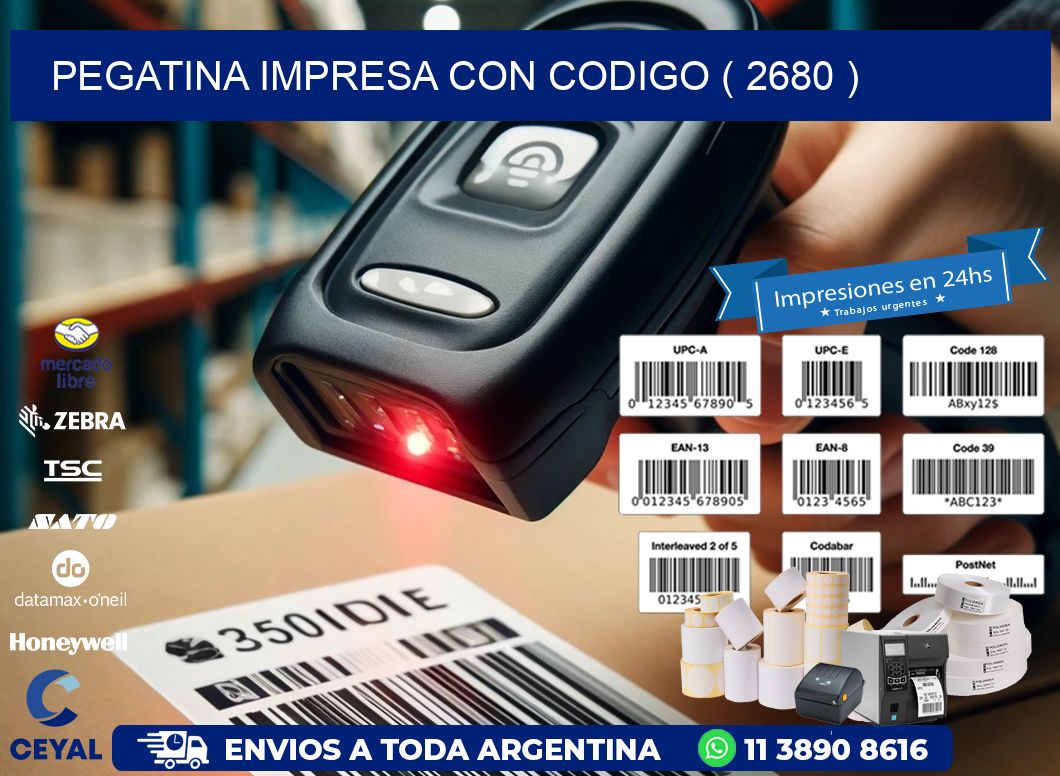 PEGATINA IMPRESA CON CODIGO ( 2680 )