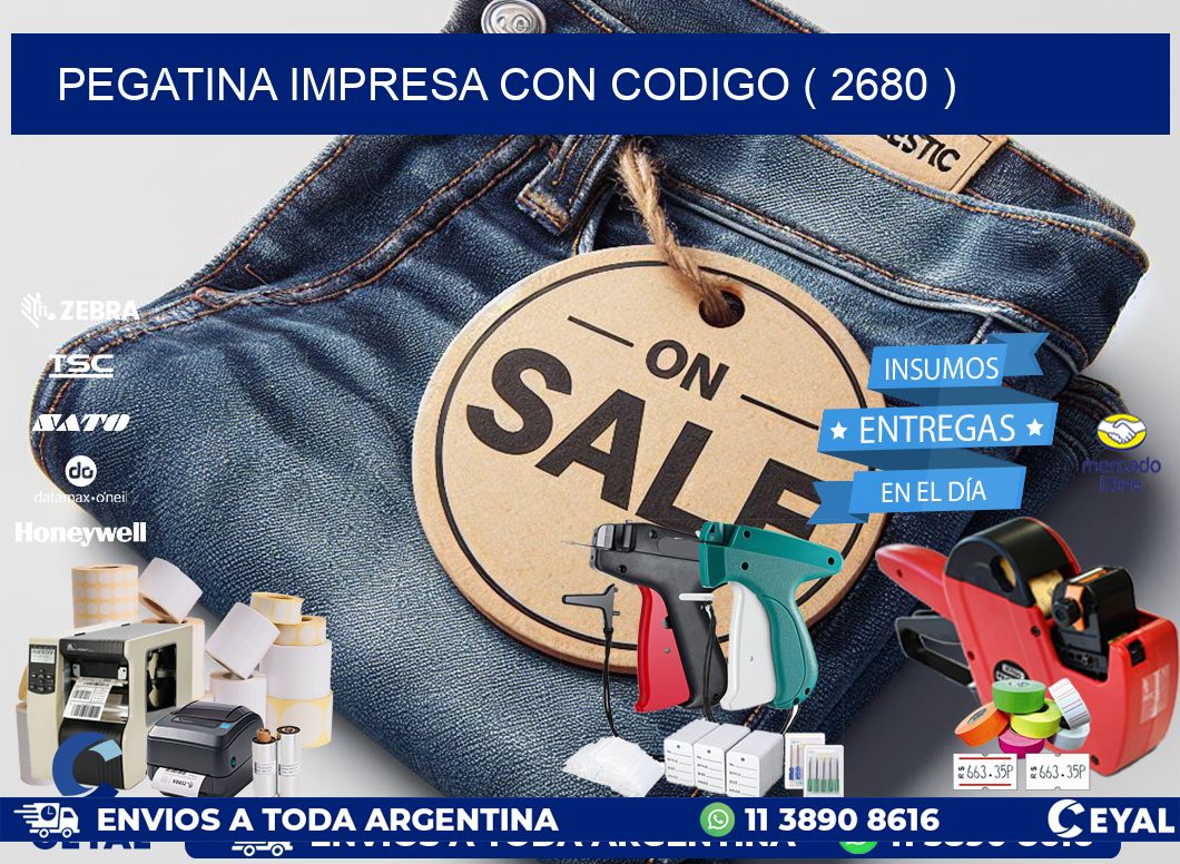 PEGATINA IMPRESA CON CODIGO ( 2680 )