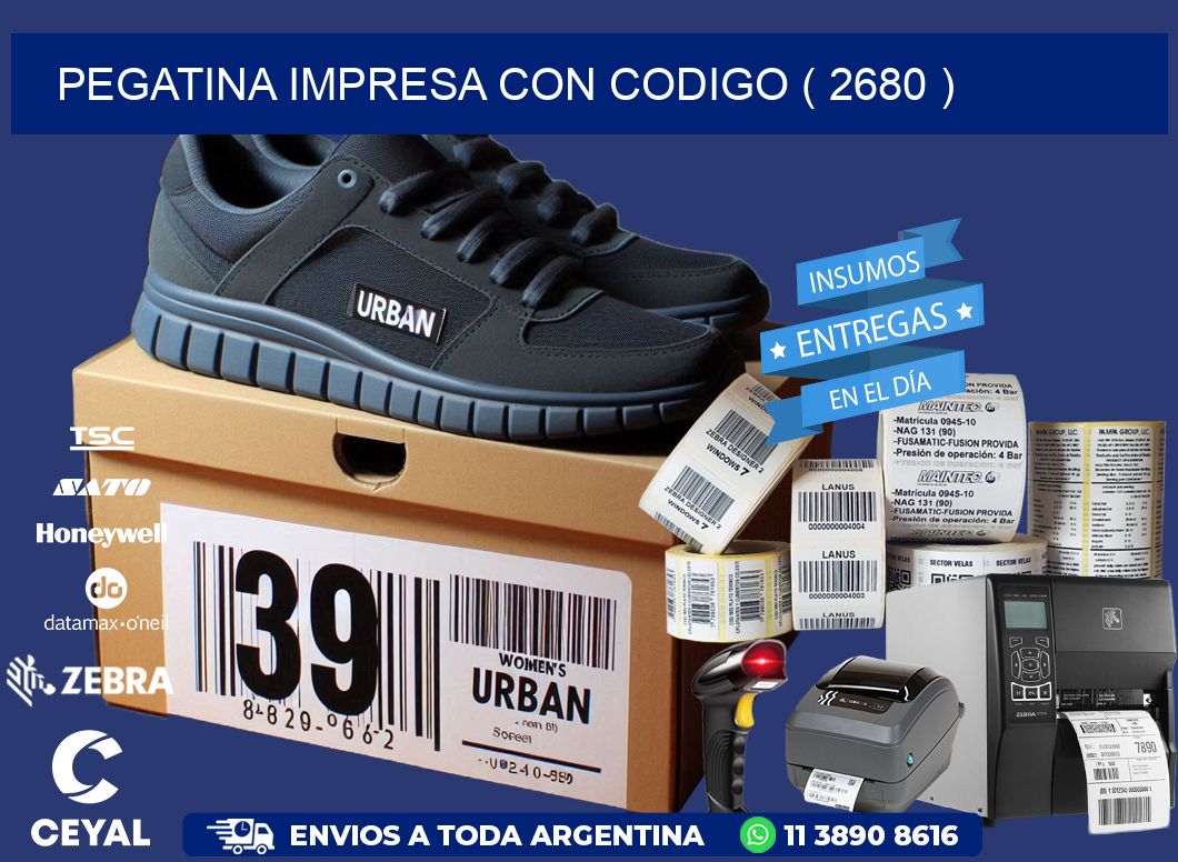 PEGATINA IMPRESA CON CODIGO ( 2680 )