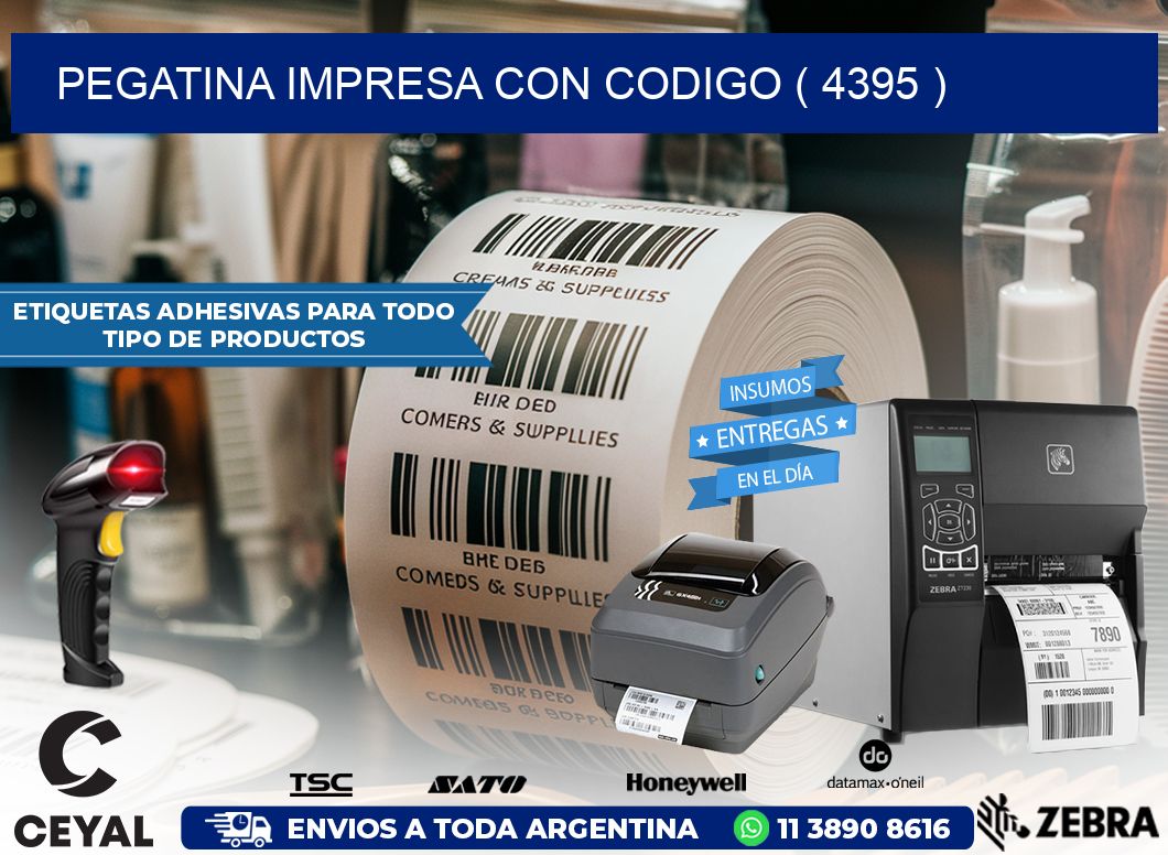 PEGATINA IMPRESA CON CODIGO ( 4395 )