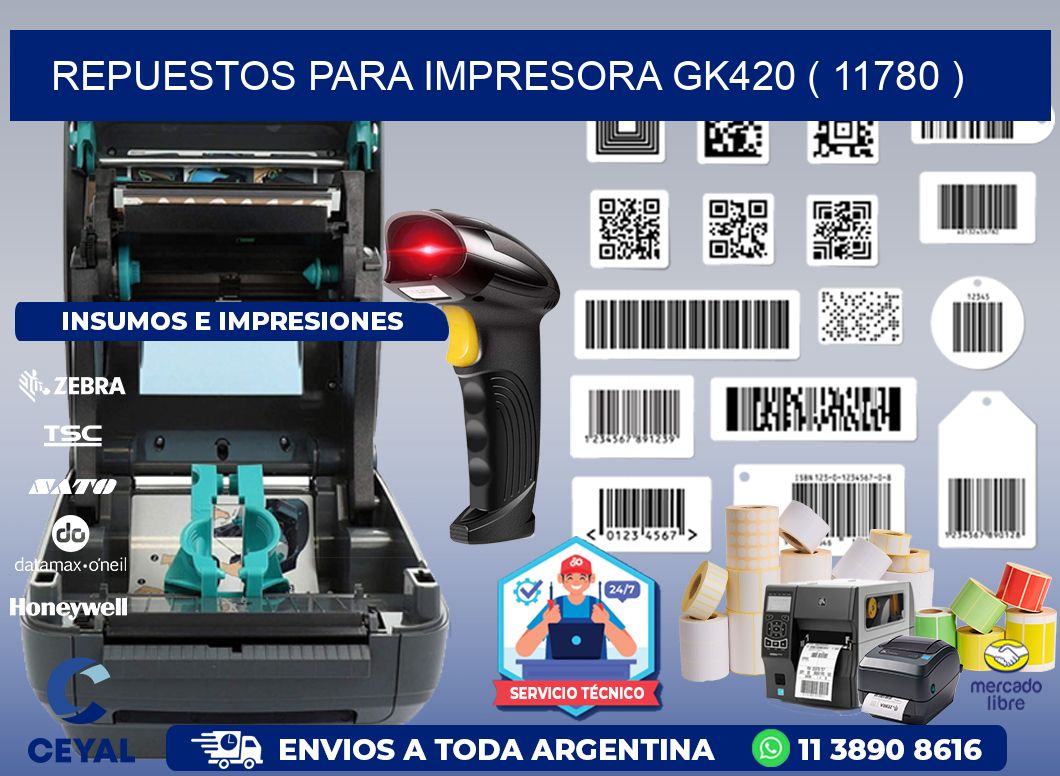 REPUESTOS PARA IMPRESORA GK420 ( 11780 )