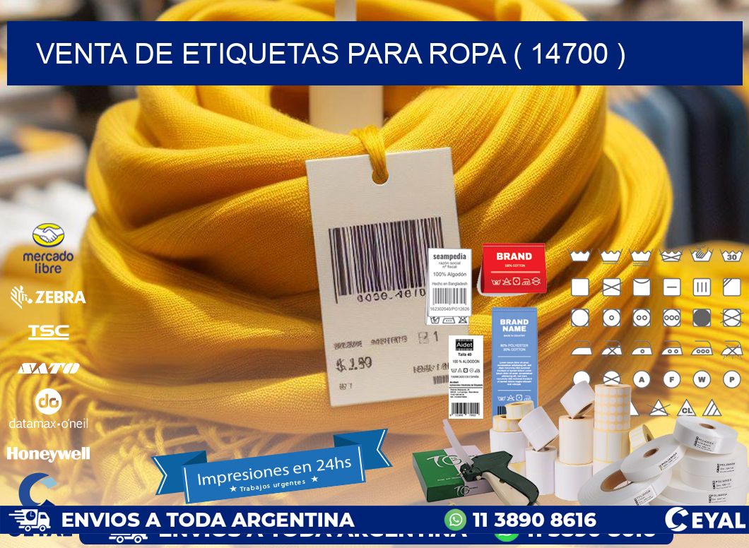 VENTA DE ETIQUETAS PARA ROPA ( 14700 )