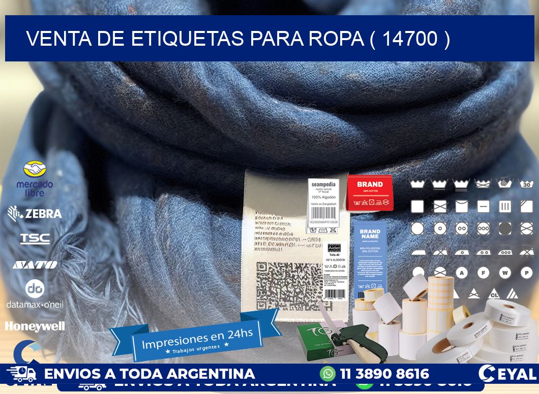 VENTA DE ETIQUETAS PARA ROPA ( 14700 )
