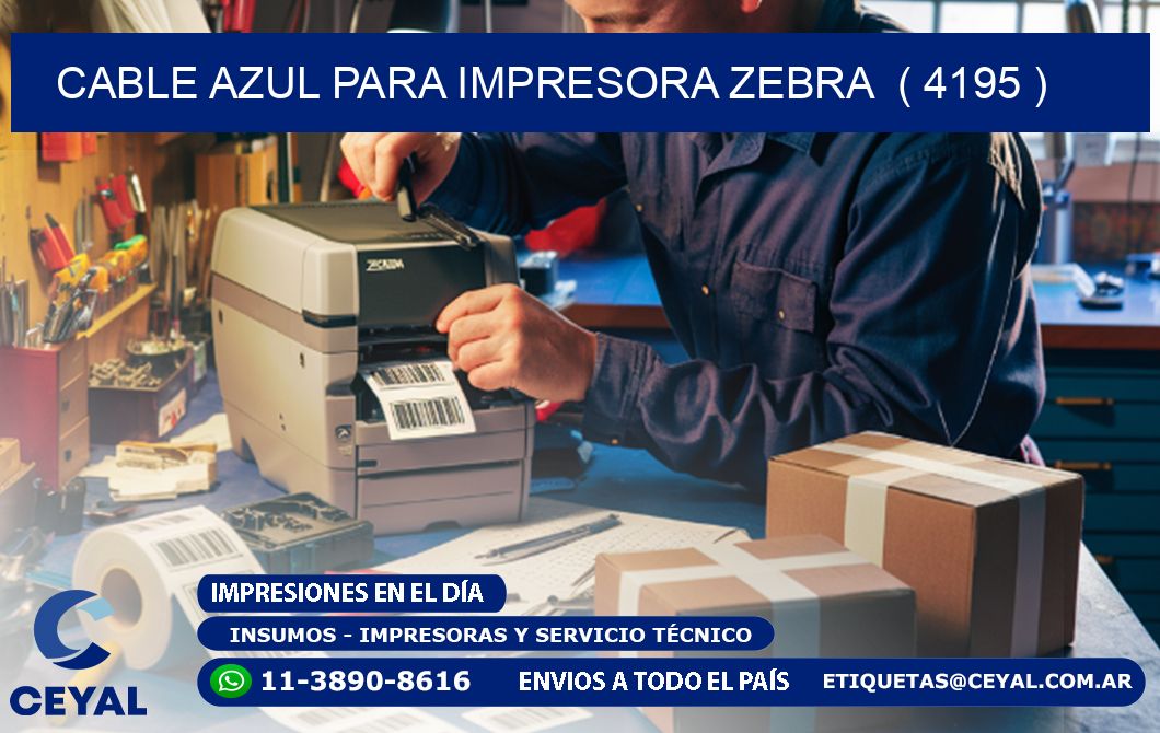 cable azul para impresora zebra  ( 4195 )