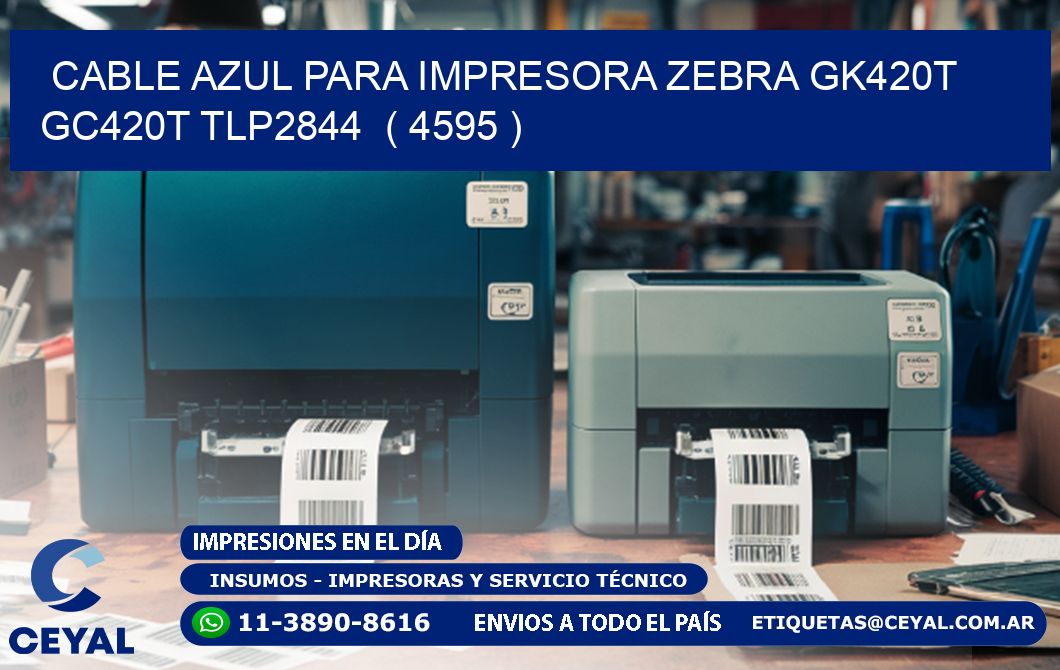 cable azul para impresora zebra GK420T GC420T TLP2844  ( 4595 )