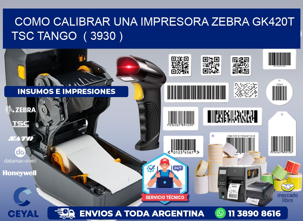 como calibrar una impresora zebra gk420t TSC TANGO  ( 3930 )