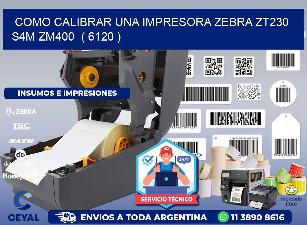 como calibrar una impresora zebra zt230 S4M ZM400  ( 6120 )