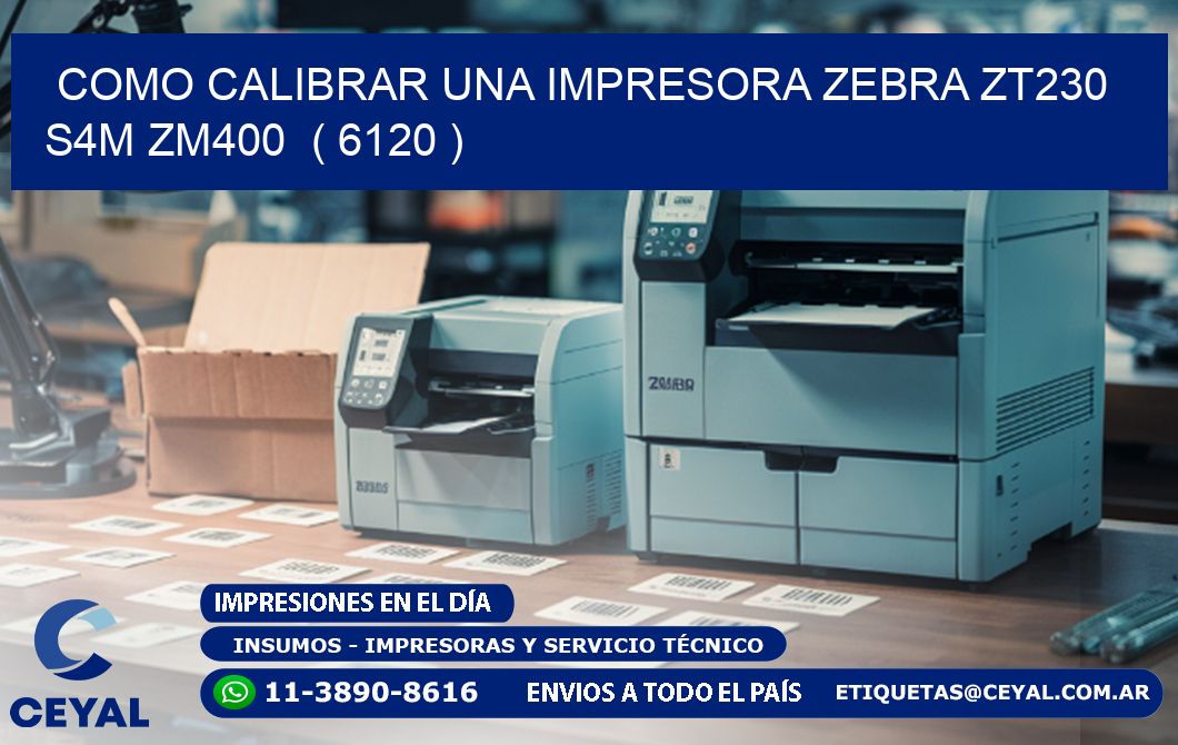 como calibrar una impresora zebra zt230 S4M ZM400  ( 6120 )