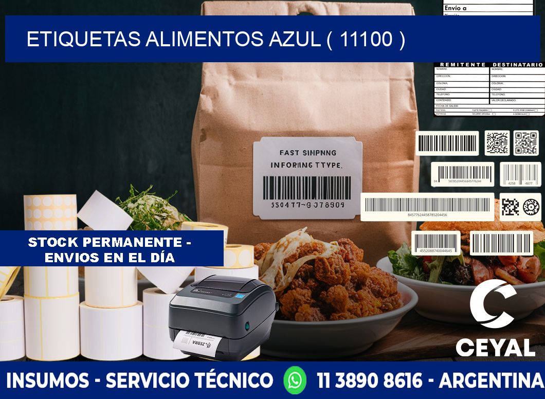 etiquetas alimentos azul ( 11100 )