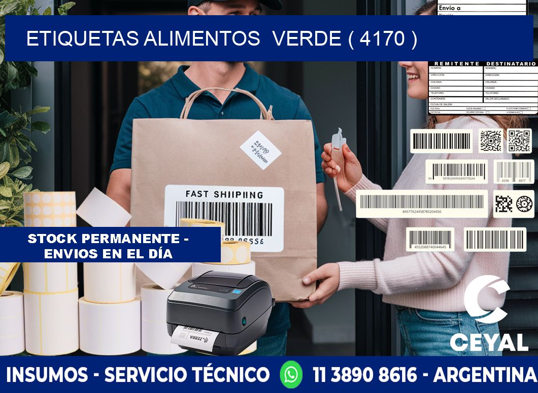 etiquetas alimentos  verde ( 4170 )
