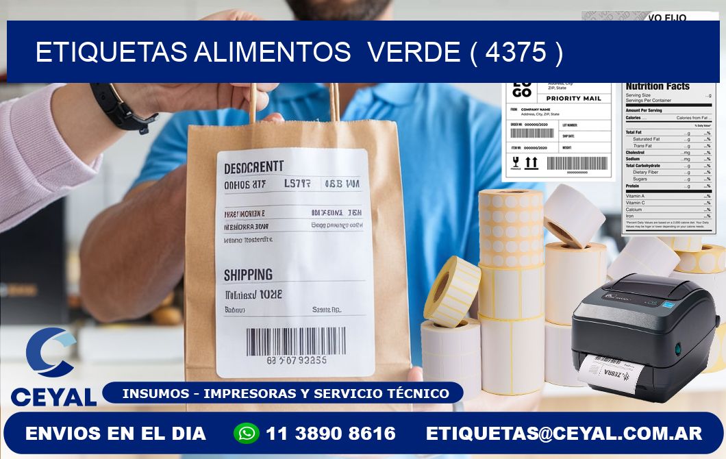 etiquetas alimentos  verde ( 4375 )