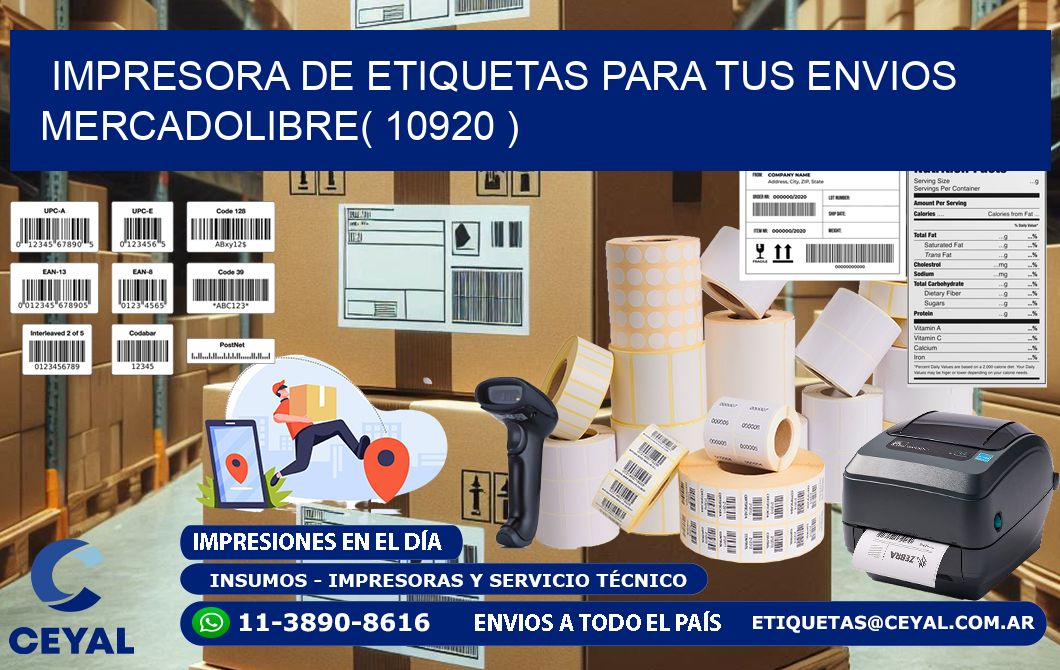 impresora de etiquetas para tus envios mercadolibre( 10920 )
