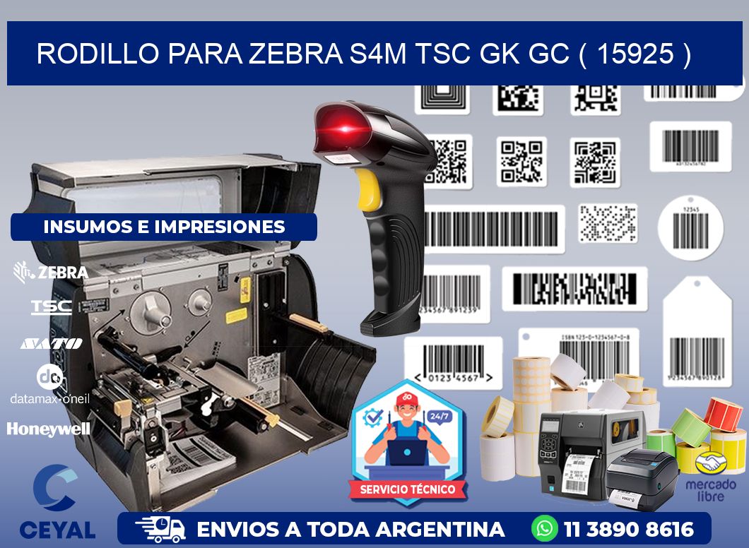 rodillo para zebra S4M TSC GK GC ( 15925 )