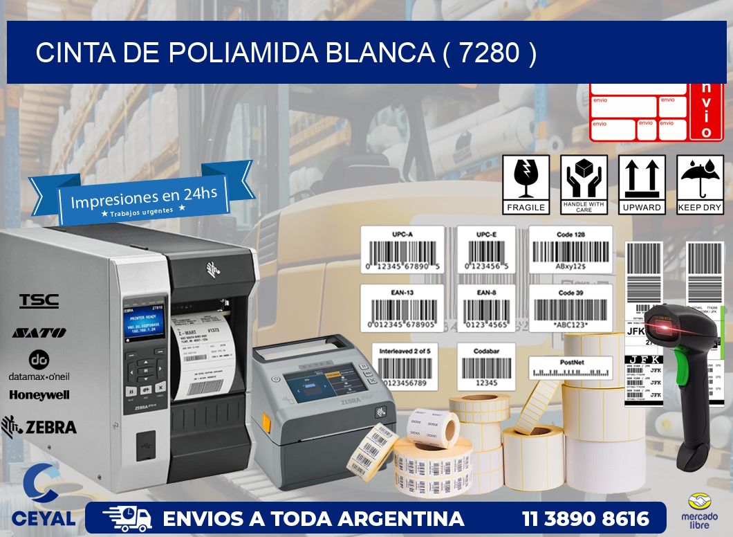 CINTA DE POLIAMIDA BLANCA ( 7280 )