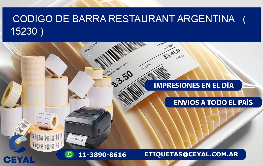 CODIGO DE BARRA RESTAURANT ARGENTINA   ( 15230 )