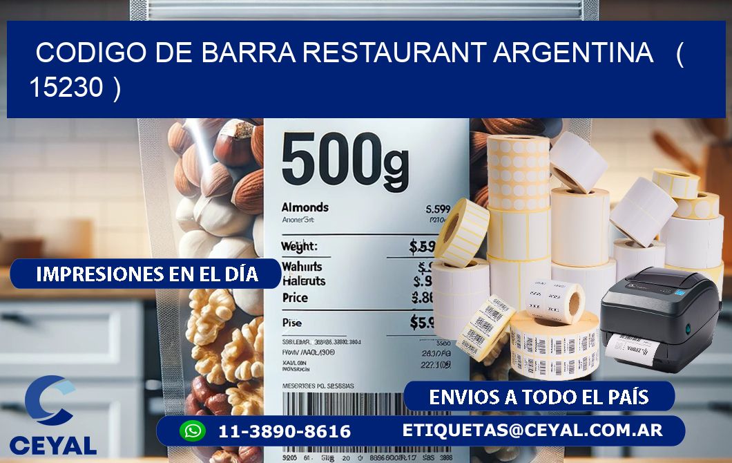CODIGO DE BARRA RESTAURANT ARGENTINA   ( 15230 )