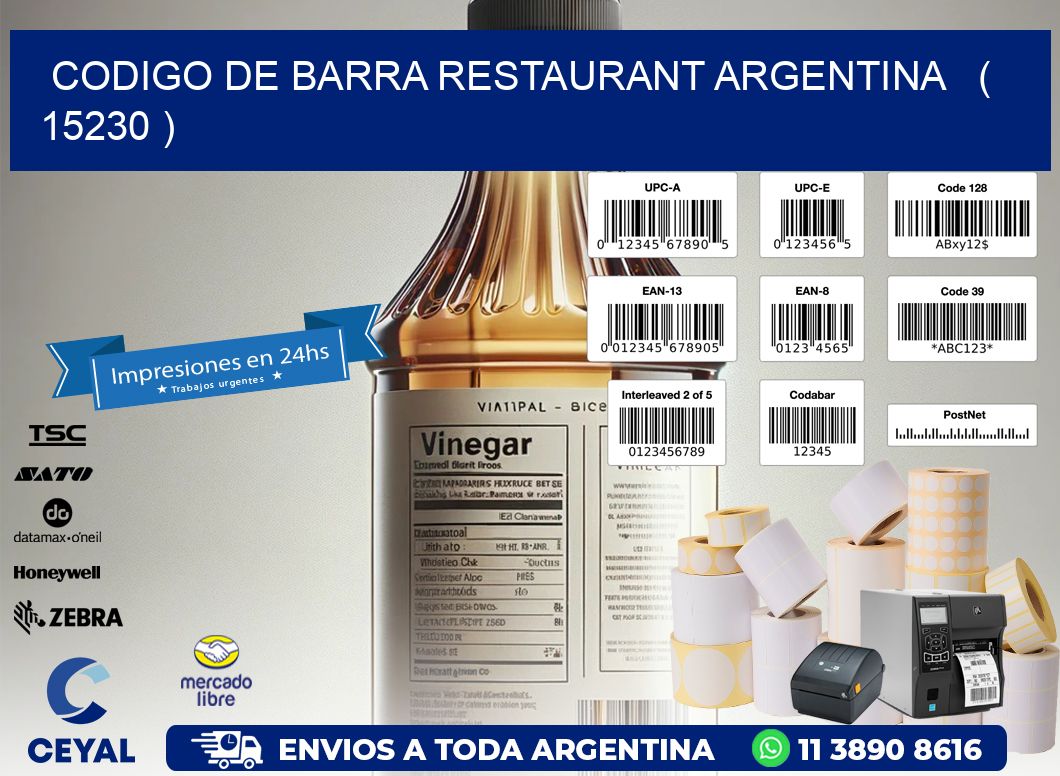 CODIGO DE BARRA RESTAURANT ARGENTINA   ( 15230 )