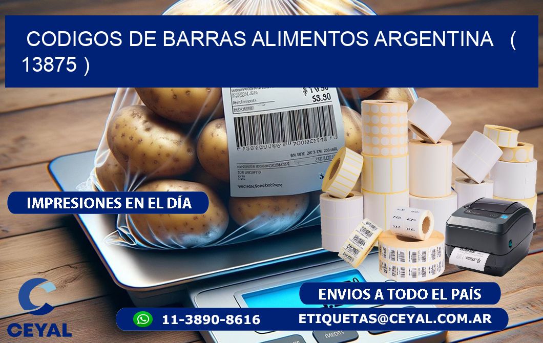 CODIGOS DE BARRAS ALIMENTOS ARGENTINA   ( 13875 )