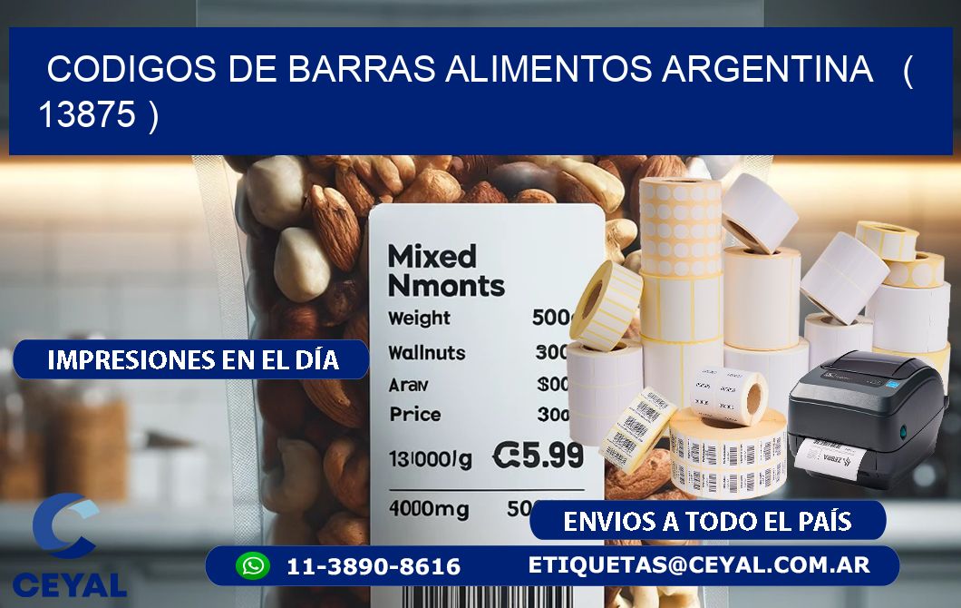 CODIGOS DE BARRAS ALIMENTOS ARGENTINA   ( 13875 )