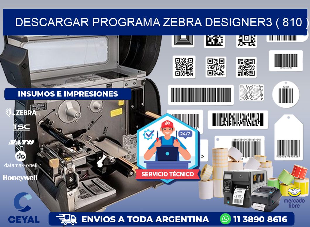 DESCARGAR PROGRAMA ZEBRA DESIGNER3 ( 810 )