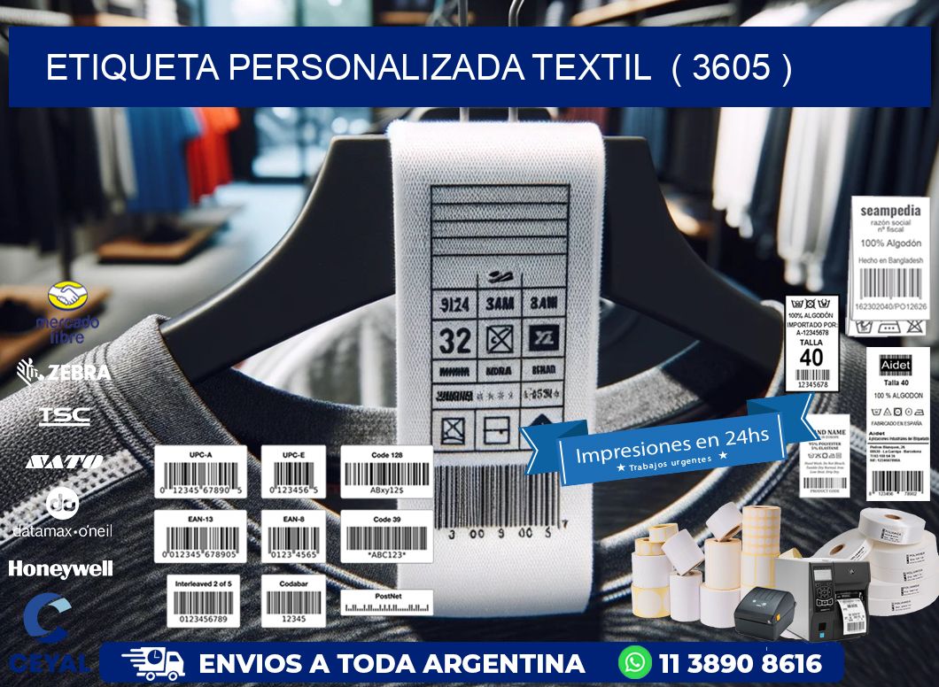 ETIQUETA PERSONALIZADA TEXTIL  ( 3605 )