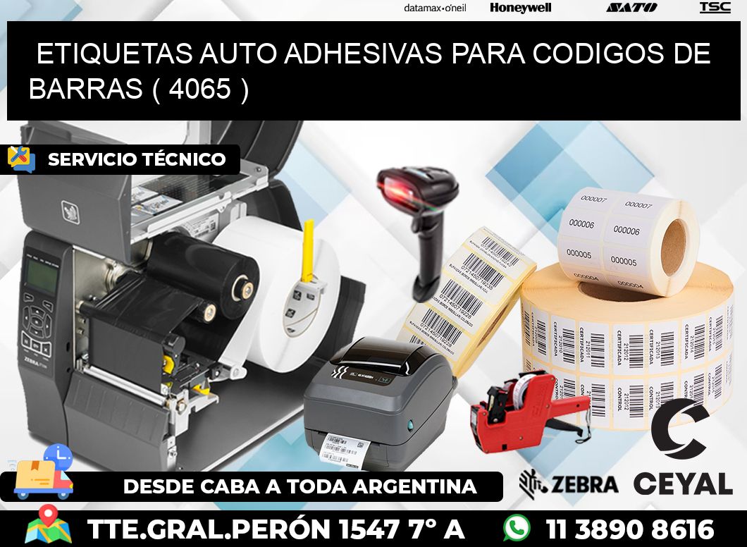 ETIQUETAS AUTO ADHESIVAS PARA CODIGOS DE BARRAS ( 4065 )